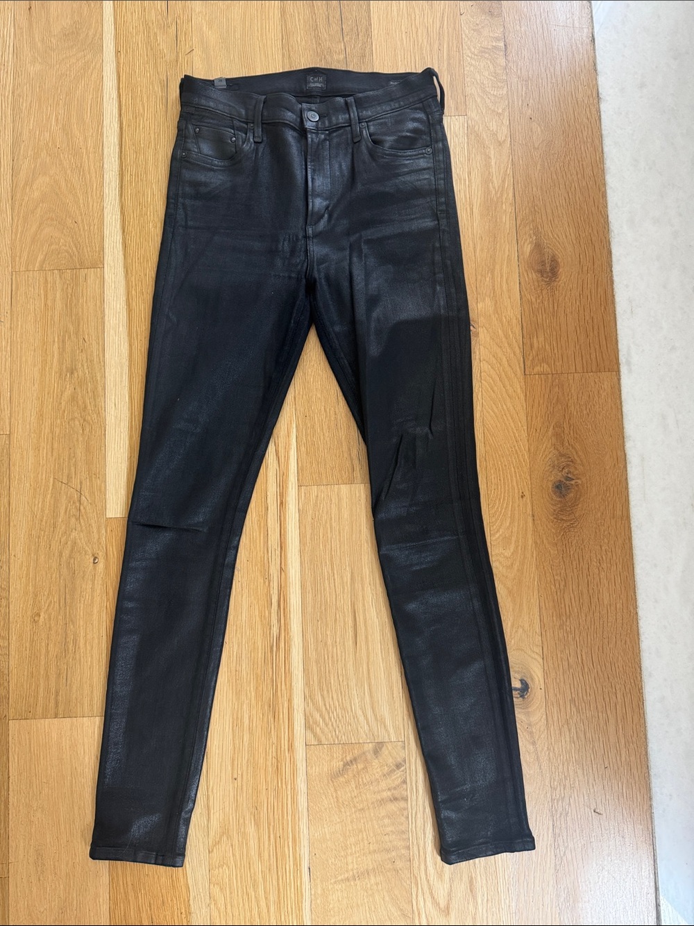 Citizens Of Humanity Black Coated Skinny Jeans